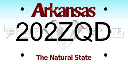 202ZQD Arkansas License Plate
