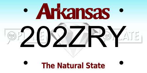 202ZRY Arkansas License Plate