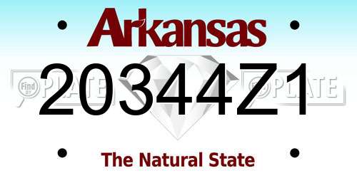 20344Z1 Arkansas License Plate