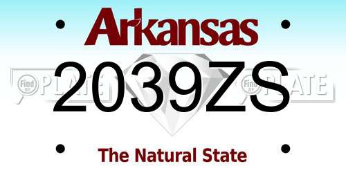 2039ZS Arkansas License Plate