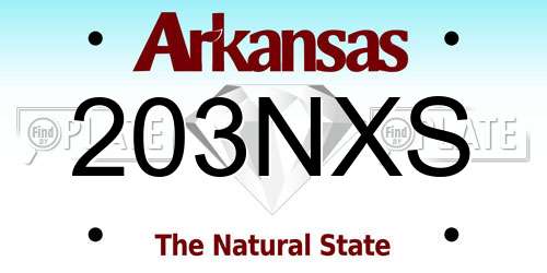 203NXS Arkansas License Plate