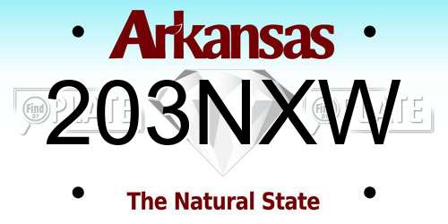203NXW Arkansas License Plate