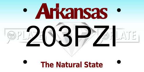 203PZI Arkansas License Plate