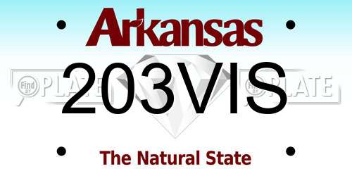 203VIS Arkansas License Plate