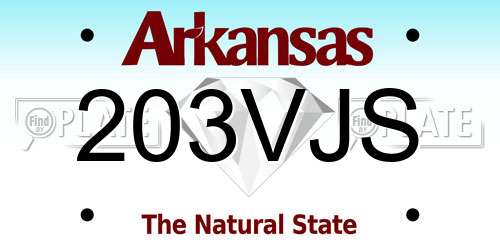 203VJS Arkansas License Plate