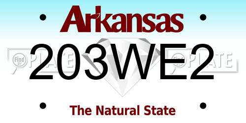 203WE2 Arkansas License Plate