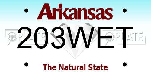 203WET Arkansas License Plate
