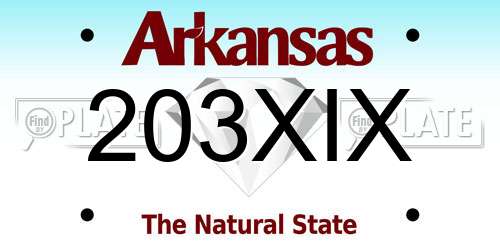 203XIX Arkansas License Plate