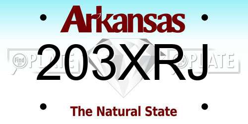 203XRJ Arkansas License Plate