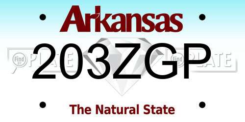 203ZGP Arkansas License Plate