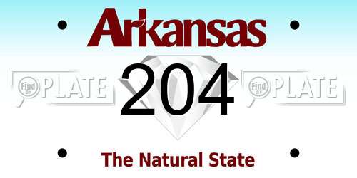 204 Arkansas License Plate