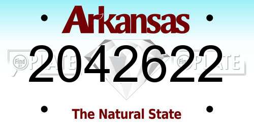 2042622 Arkansas License Plate
