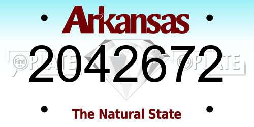 2042672 Arkansas License Plate