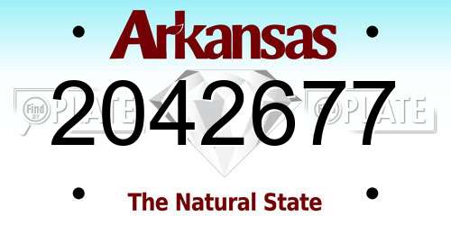 2042677 Arkansas License Plate