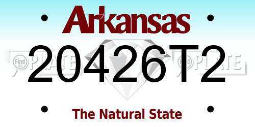 20426T2 Arkansas License Plate