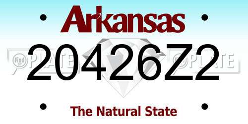 20426Z2 Arkansas License Plate