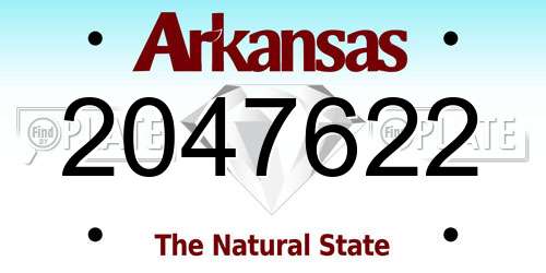 2047622 Arkansas License Plate