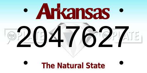 2047627 Arkansas License Plate
