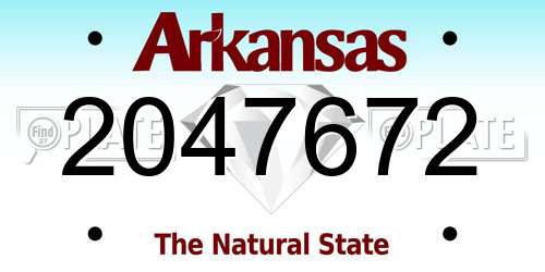 2047672 Arkansas License Plate