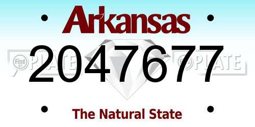2047677 Arkansas License Plate