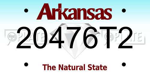 20476T2 Arkansas License Plate