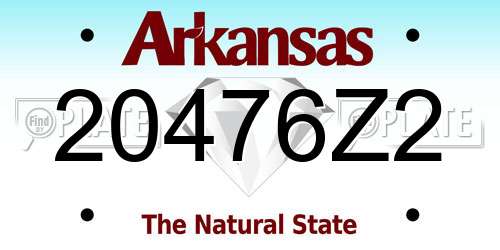 20476Z2 Arkansas License Plate