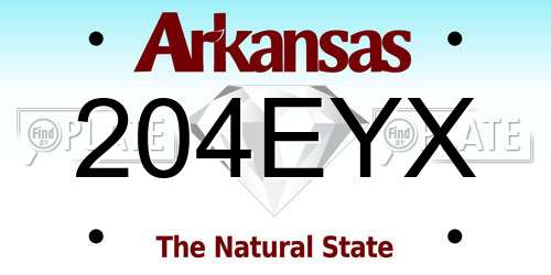 204EYX Arkansas License Plate
