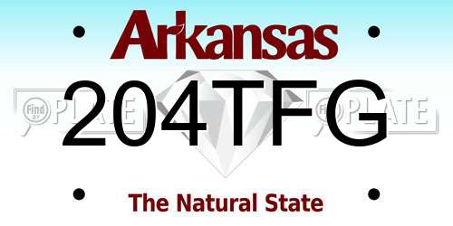 204TFG Arkansas License Plate