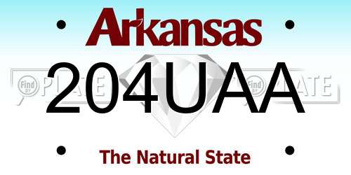 204UAA Arkansas License Plate