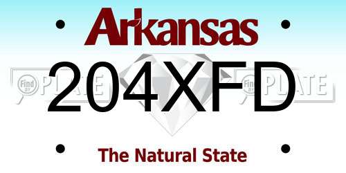 204XFD Arkansas License Plate