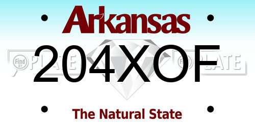 204XOF Arkansas License Plate