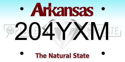 204YXM Arkansas License Plate