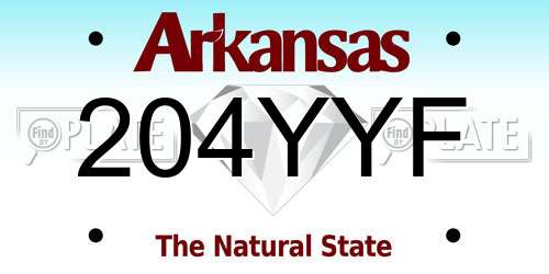 204YYF Arkansas License Plate