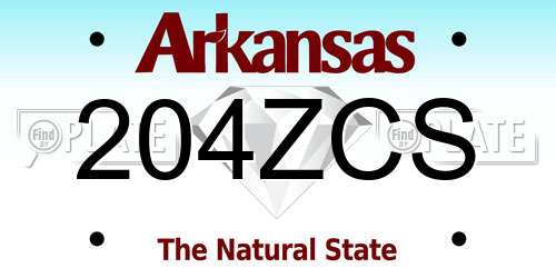 204ZCS Arkansas License Plate