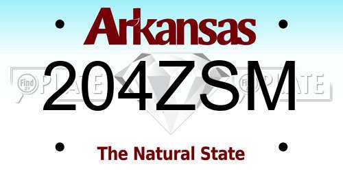 204ZSM Arkansas License Plate