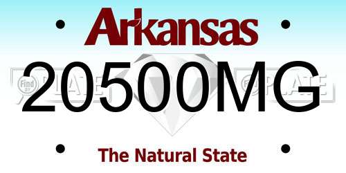 20500MG Arkansas License Plate