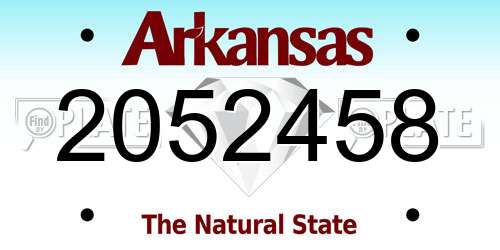 2052458 Arkansas License Plate