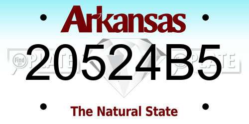 20524B5 Arkansas License Plate