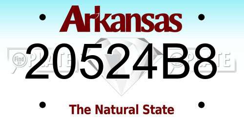 20524B8 Arkansas License Plate