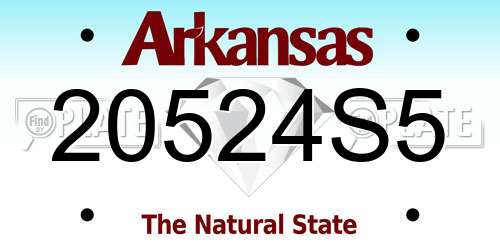 20524S5 Arkansas License Plate