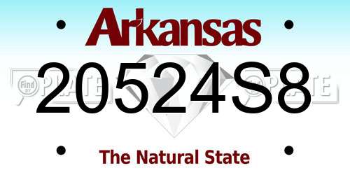 20524S8 Arkansas License Plate