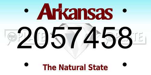 2057458 Arkansas License Plate