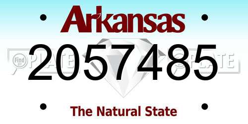 2057485 Arkansas License Plate