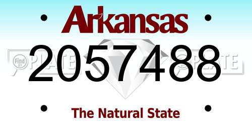 2057488 Arkansas License Plate