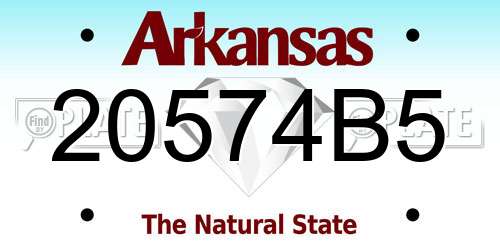 20574B5 Arkansas License Plate