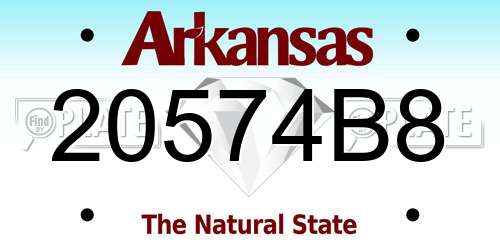 20574B8 Arkansas License Plate