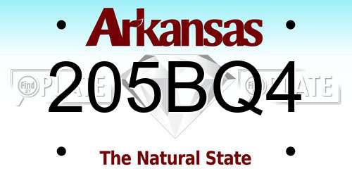 205BQ4 Arkansas License Plate