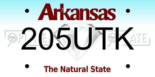 205UTK Arkansas License Plate