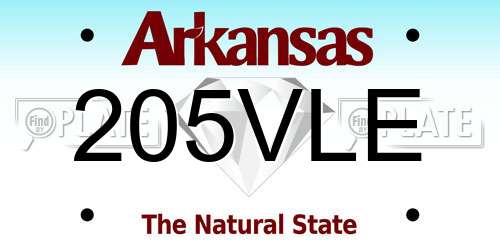 205VLE Arkansas License Plate