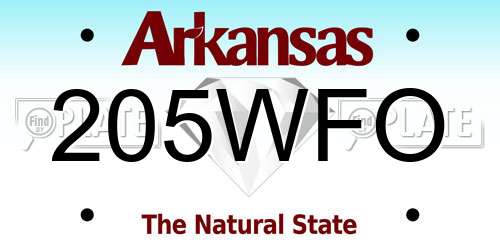 205WFO Arkansas License Plate